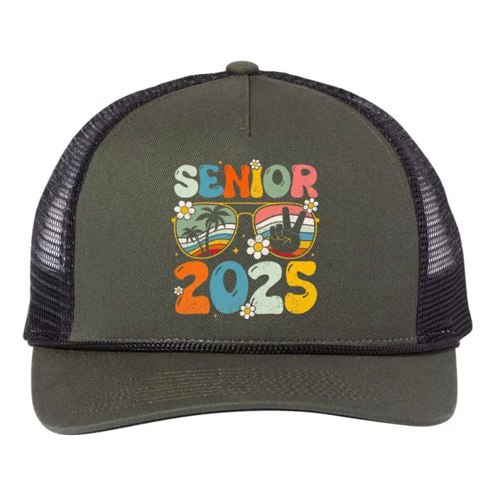 Retro Senior 2025 Back To School Class Of 2025 Graduation Retro Rope Trucker Hat Cap