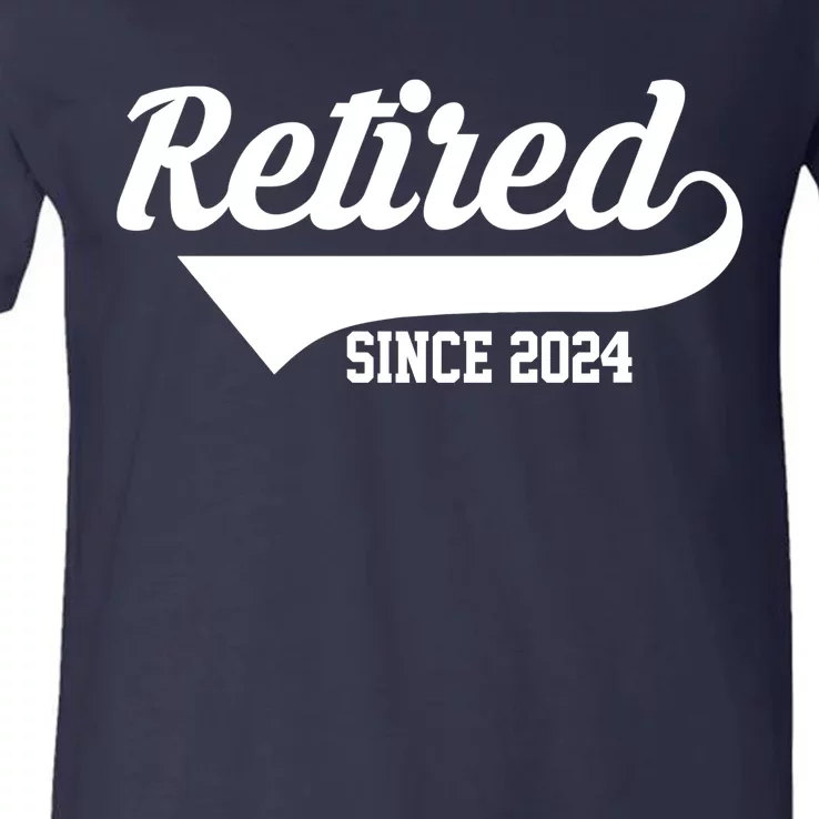 Retired Since 2024 Retirement Gift V-Neck T-Shirt