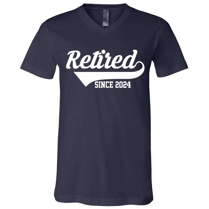 Retired Since 2024 Retirement Gift V-Neck T-Shirt