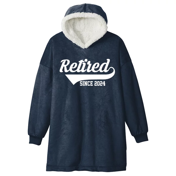 Retired Since 2024 Retirement Gift Hooded Wearable Blanket