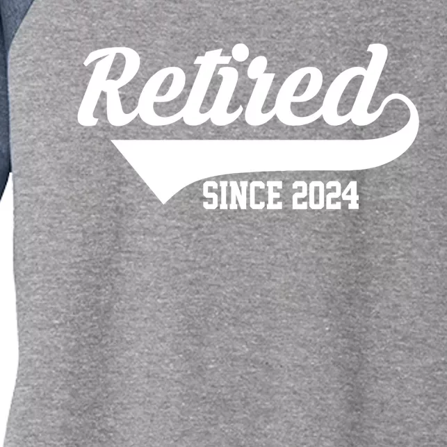 Retired Since 2024 Retirement Gift Women's Tri-Blend 3/4-Sleeve Raglan Shirt