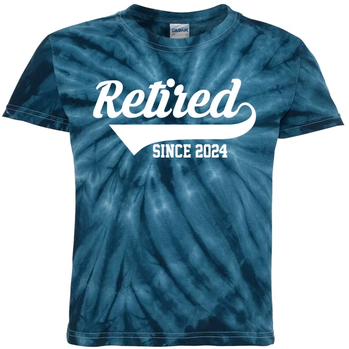 Retired Since 2024 Retirement Gift Kids Tie-Dye T-Shirt