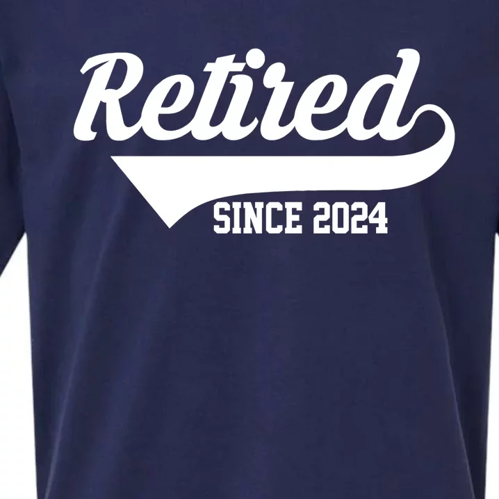 Retired Since 2024 Retirement Gift Sueded Cloud Jersey T-Shirt