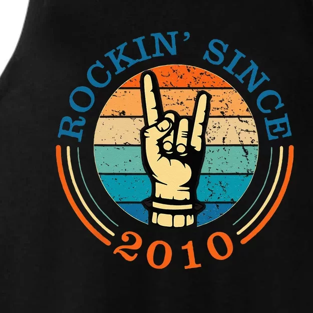 Rockin Since 2010 For Classic Rock Music Ladies Tri-Blend Wicking Tank