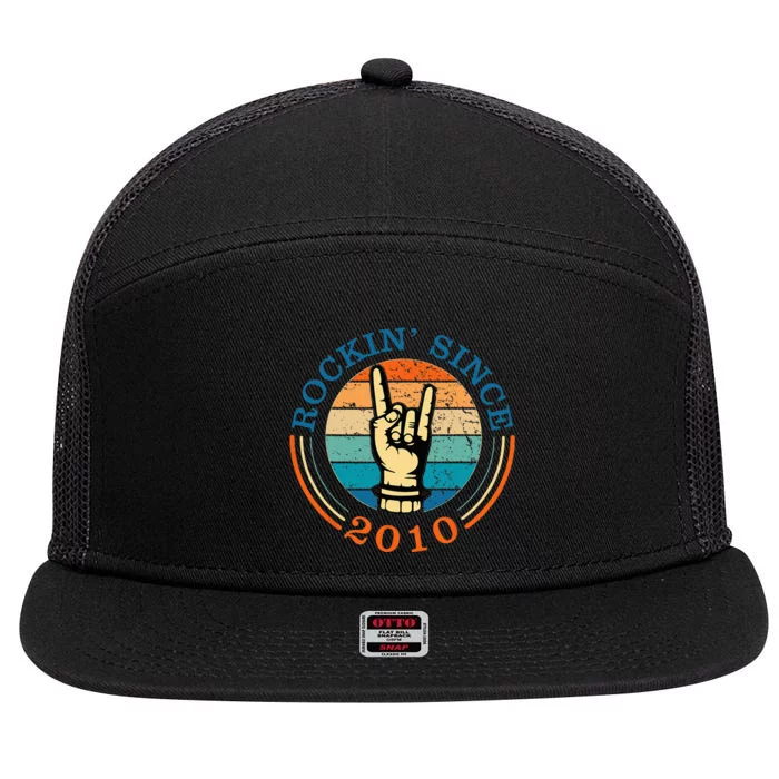 Rockin Since 2010 For Classic Rock Music 7 Panel Mesh Trucker Snapback Hat