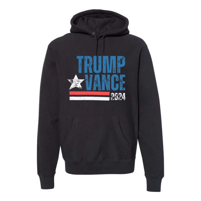 Retro Stripe 45 Trump Jd 2024 Vance Donald Trump 47 Gifts Premium Hoodie