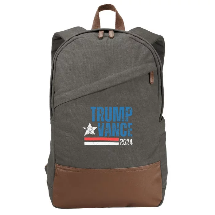 Retro Stripe 45 Trump Jd 2024 Vance Donald Trump 47 Gifts Cotton Canvas Backpack