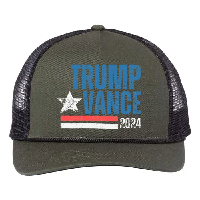 Retro Stripe 45 Trump Jd 2024 Vance Donald Trump 47 Gifts Retro Rope Trucker Hat Cap