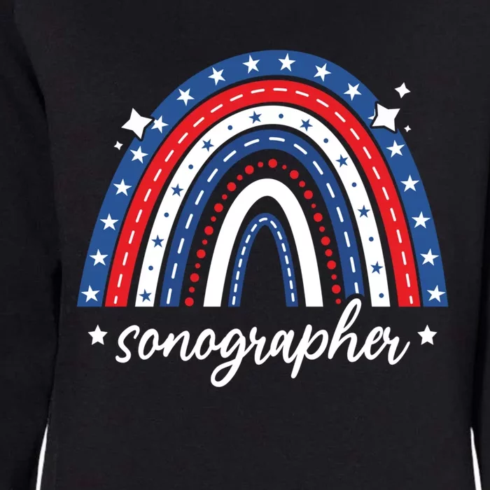 Rainbow Sonographer 4th Of July Usa Flag America Patriotic Gift Womens California Wash Sweatshirt