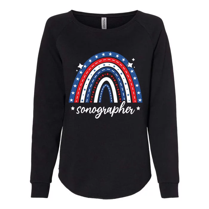 Rainbow Sonographer 4th Of July Usa Flag America Patriotic Gift Womens California Wash Sweatshirt