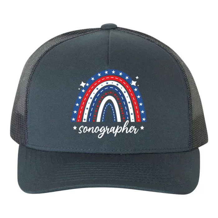 Rainbow Sonographer 4th Of July Usa Flag America Patriotic Gift Yupoong Adult 5-Panel Trucker Hat