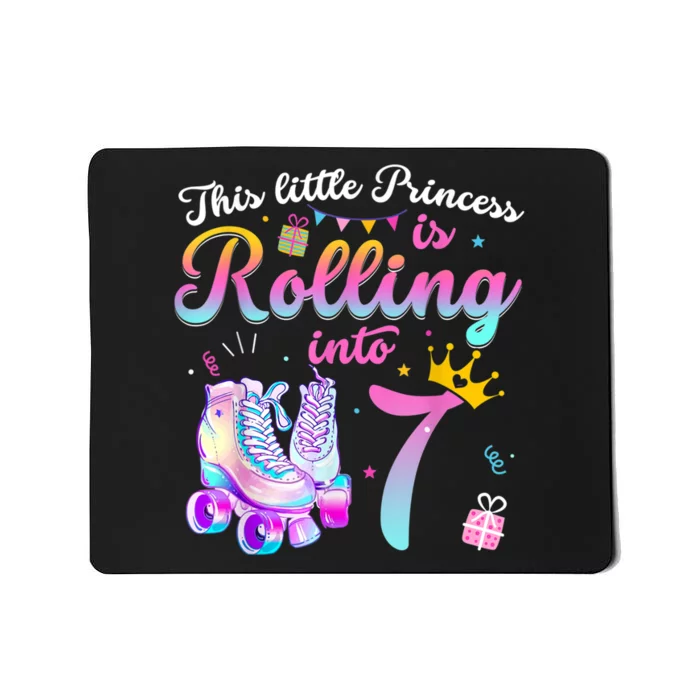 Roller Skate 7th Birthday Shirt 7 Year Old Girl Party Outfit Mousepad