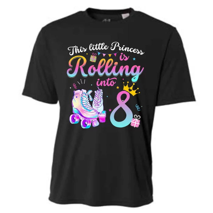 Roller Skate 8th Birthday 8 Year Old Girl Party Outfit Cooling Performance Crew T-Shirt