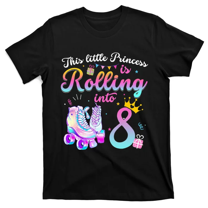 Roller Skate 8th Birthday 8 Year Old Girl Party Outfit T-Shirt