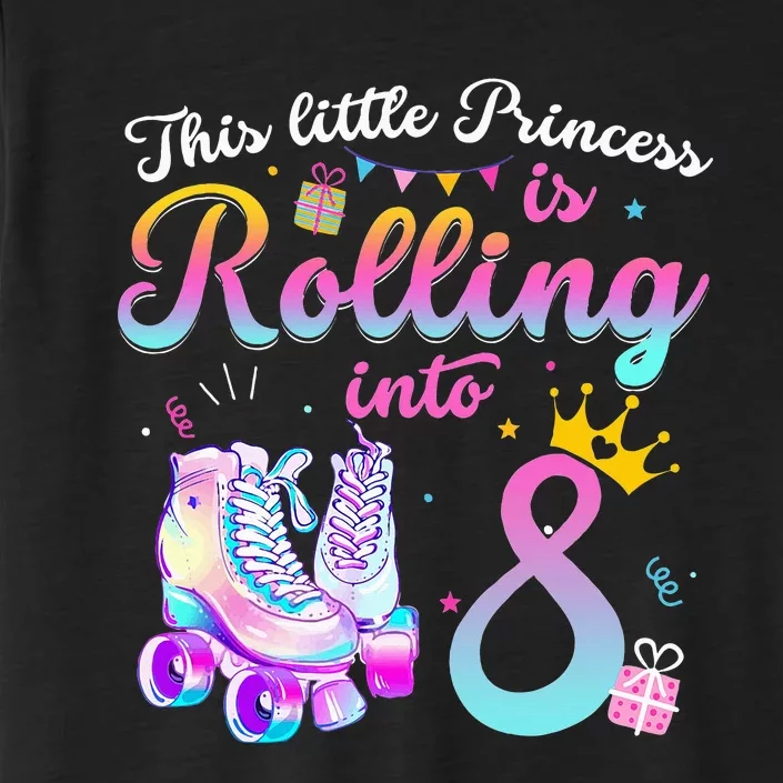 Roller Skate 8th Birthday 8 Year Old Girl Party Outfit ChromaSoft Performance T-Shirt