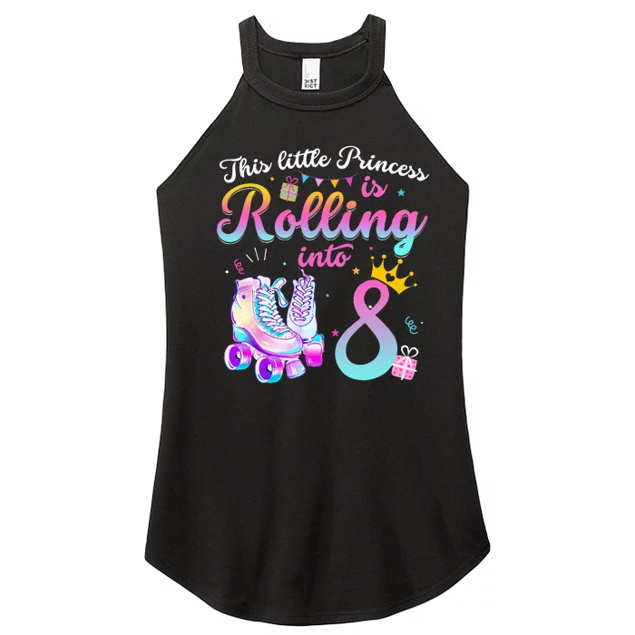 Roller Skate 8th Birthday 8 Year Old Girl Party Outfit Women’s Perfect Tri Rocker Tank