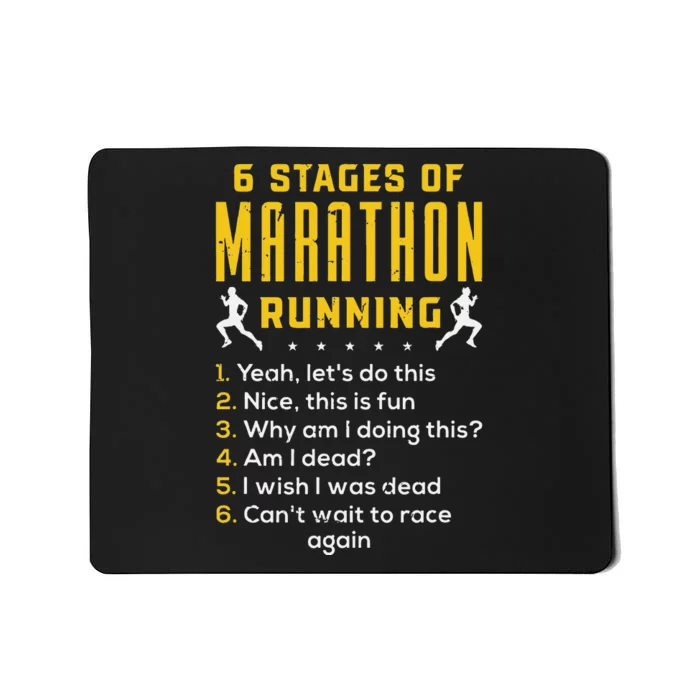 Runner Sport Athlete 6 Stages Of Marathon Running Mousepad