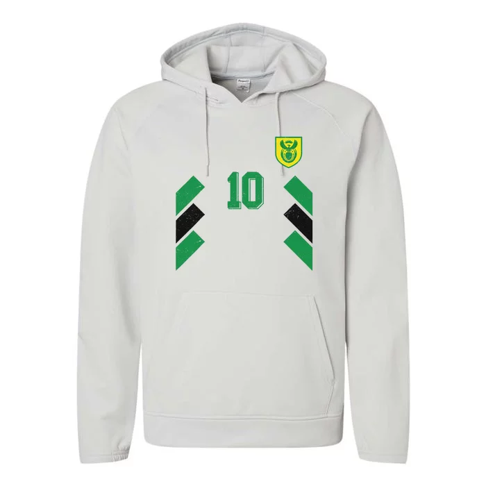 Retro South Africa Soccer Or Football For South African Fans Gift Performance Fleece Hoodie