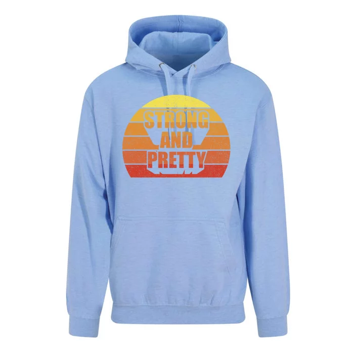 Retro Strong And Pretty Funny Gift Strong Gym Workout Vintage Gift Unisex Surf Hoodie