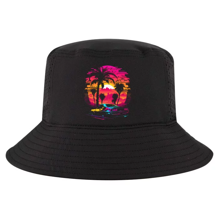 Retrowave Synthwave Aesthetic Sports Car 80s 90s Cool Comfort Performance Bucket Hat