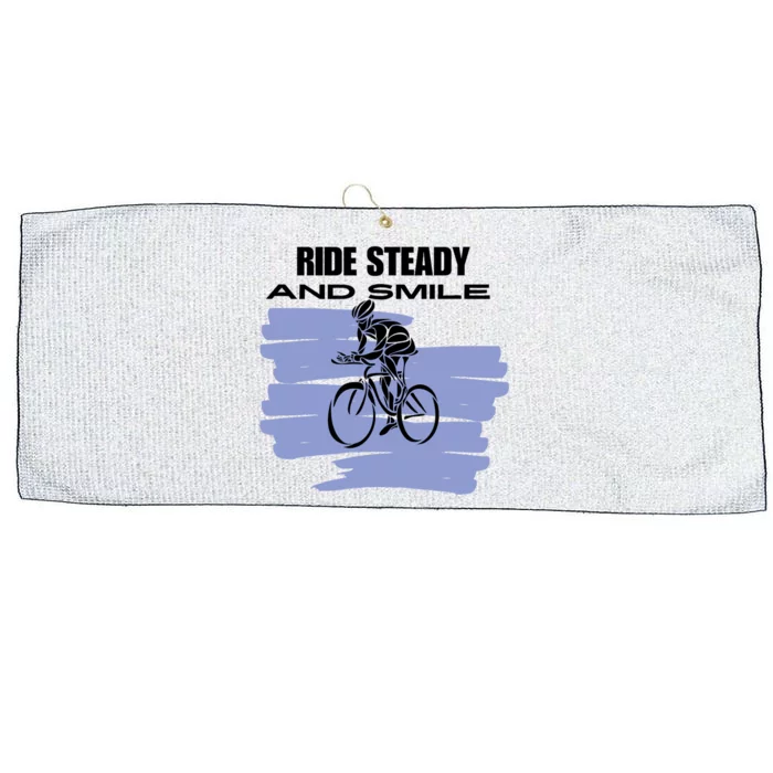 Ride Steady And Smile Bicycle Large Microfiber Waffle Golf Towel