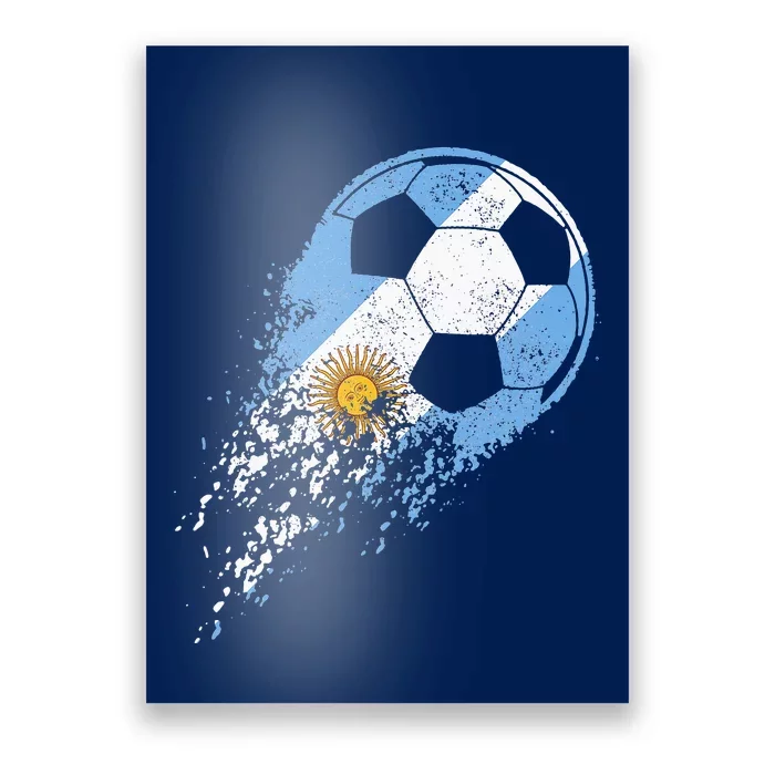 retro Soccer Argentinian Flag Pride Soccer Player Poster