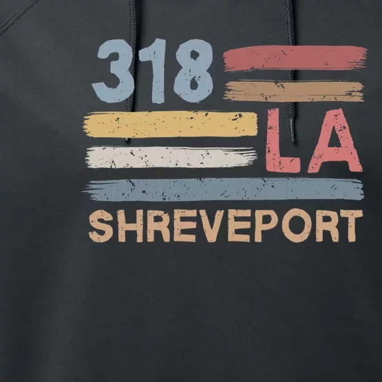 Retro Shreveport Area Code 318 Residents State Louisiana Performance Fleece Hoodie