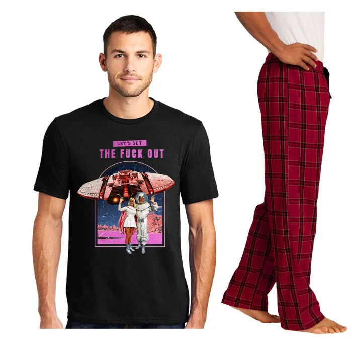 Retro Space Astronaut Couple Funny Pajama Set