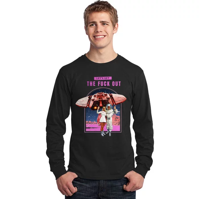 Retro Space Astronaut Couple Funny Tall Long Sleeve T-Shirt