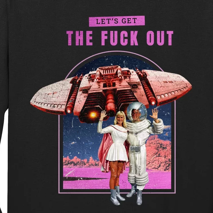 Retro Space Astronaut Couple Funny Tall Long Sleeve T-Shirt