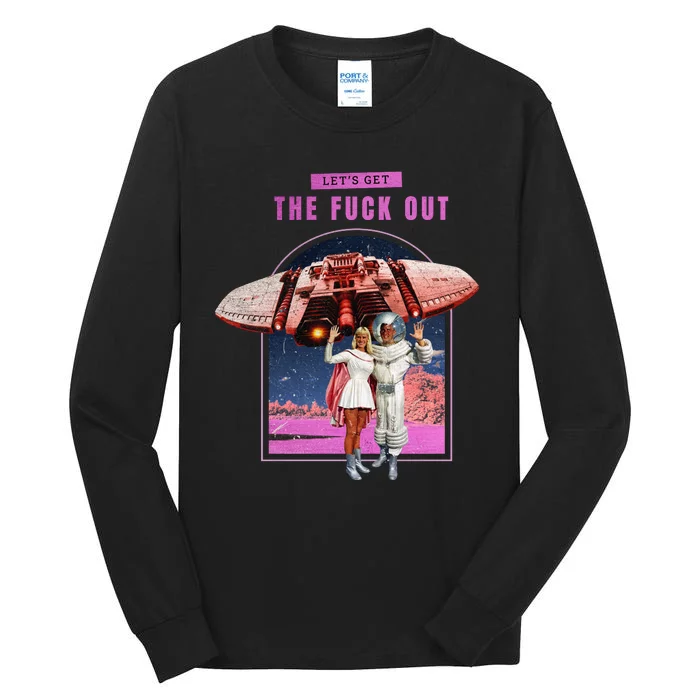 Retro Space Astronaut Couple Funny Tall Long Sleeve T-Shirt