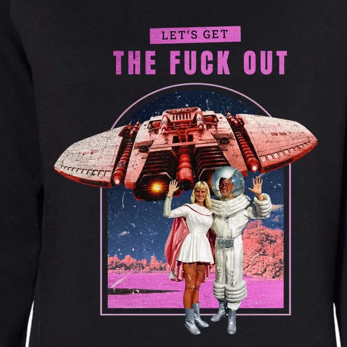 Retro Space Astronaut Couple Funny Womens California Wash Sweatshirt