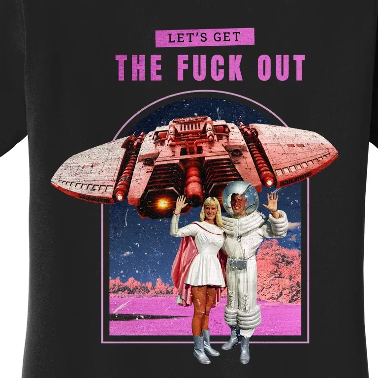 Retro Space Astronaut Couple Funny Women's T-Shirt