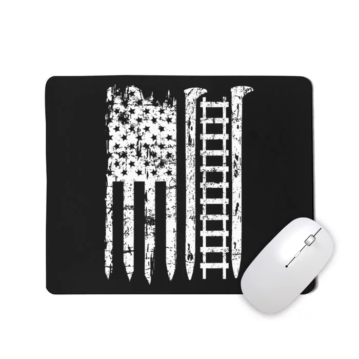 Railroad Spike American Flag Train Gift For Railway Workers Mousepad