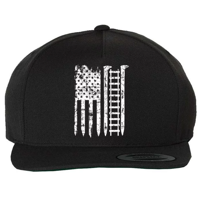 Railroad Spike American Flag Train Gift For Railway Workers Wool Snapback Cap