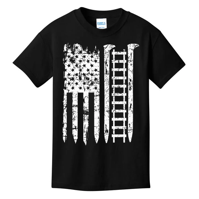 Railroad Spike American Flag Train Gift For Railway Workers Kids T-Shirt