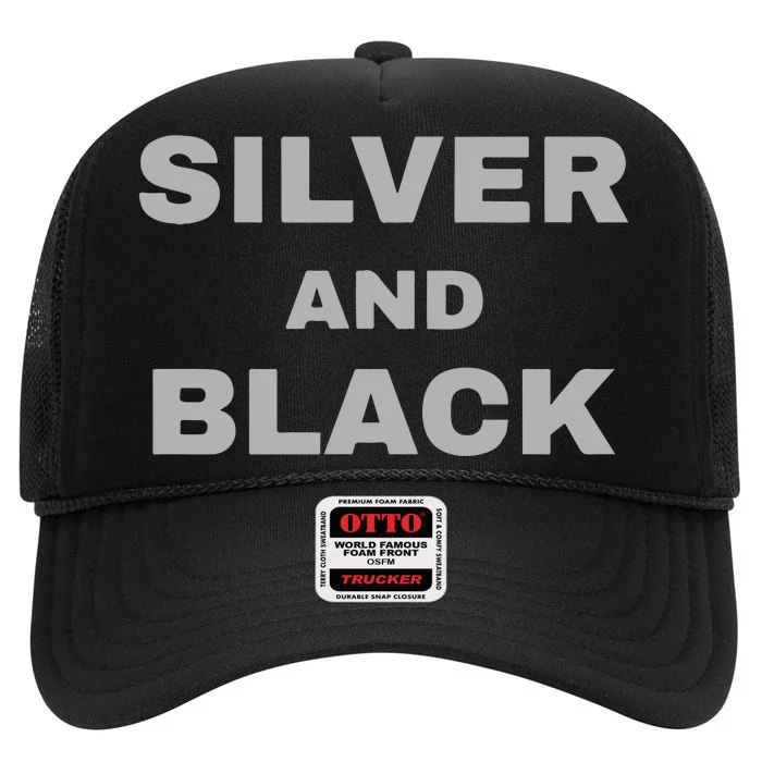 Raiders Silver And Black Jersey High Crown Mesh Trucker Hat