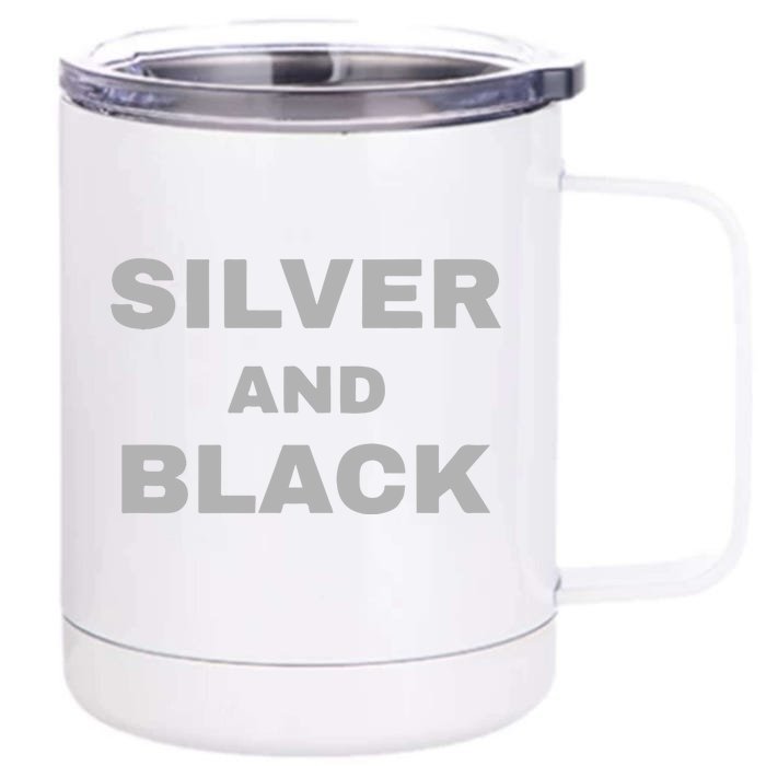 Raiders Silver And Black Jersey Front & Back 12oz Stainless Steel Tumbler Cup