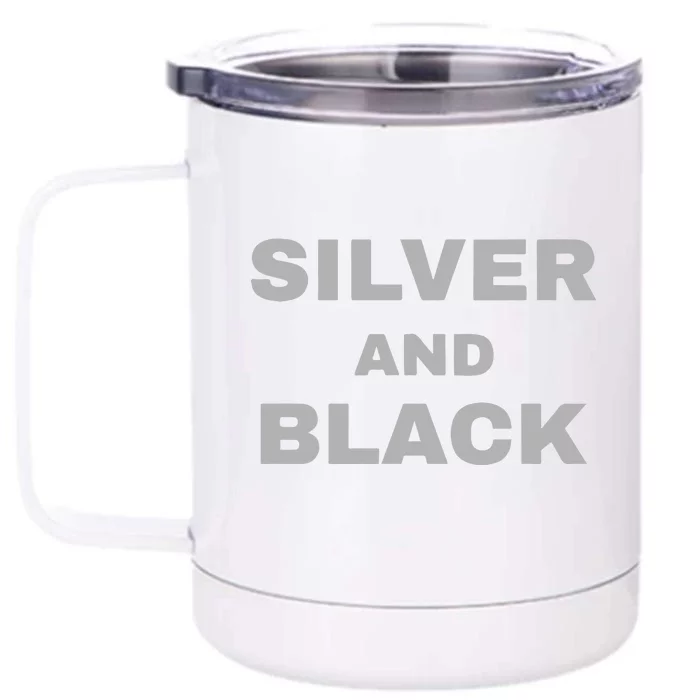 Raiders Silver And Black Jersey Front & Back 12oz Stainless Steel Tumbler Cup