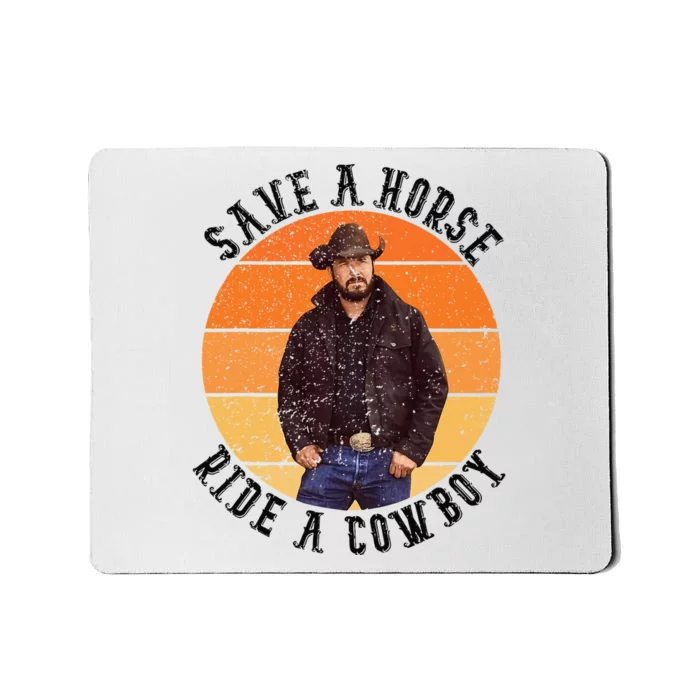 Retro Save A Horse Ride A Cow Western Country Cow Gift Mousepad