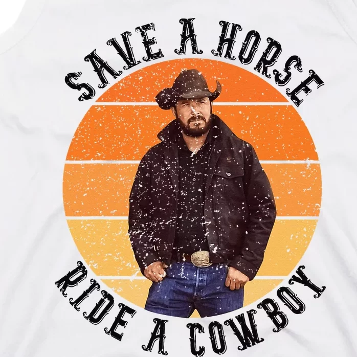 Retro Save A Horse Ride A Cow Western Country Cow Gift Tank Top