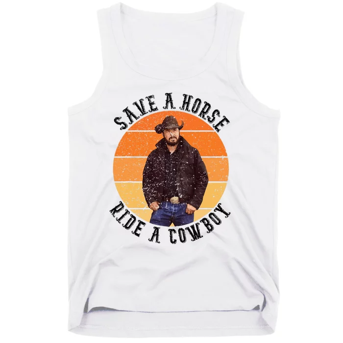 Retro Save A Horse Ride A Cow Western Country Cow Gift Tank Top