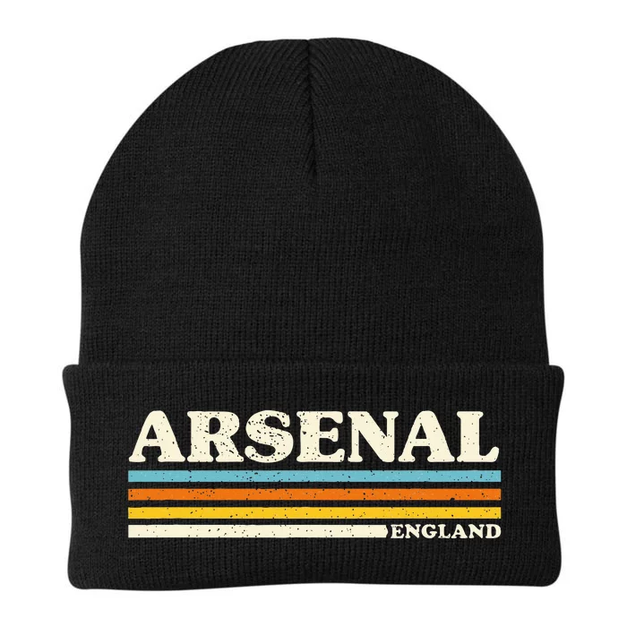 Retro Stripe Arsenal Knit Cap Winter Beanie