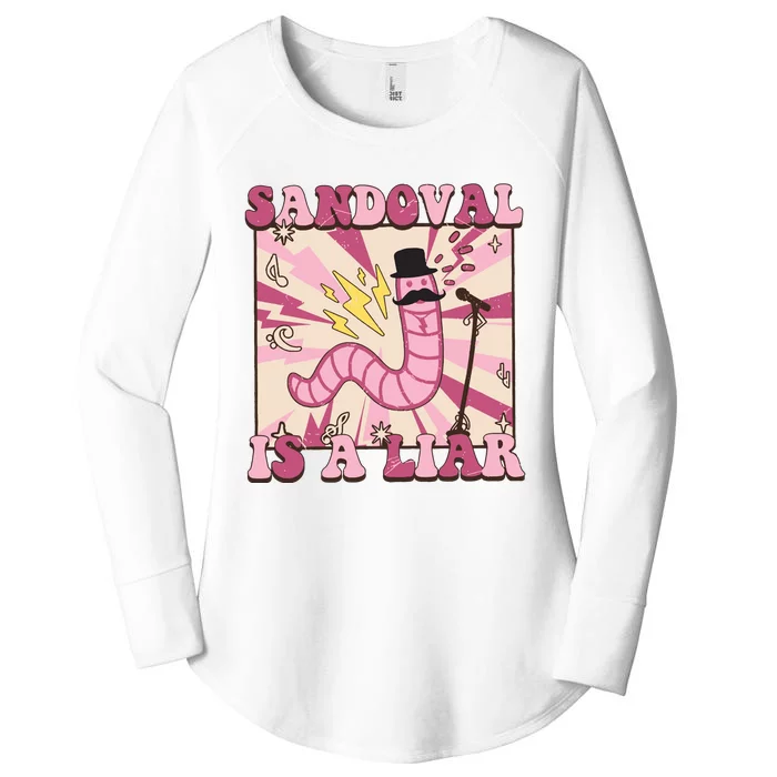 Retro Sandovals A Liar Worm With A Mustache Women's Perfect Tri Tunic Long Sleeve Shirt