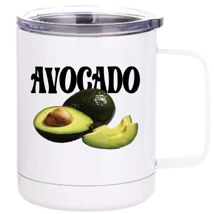 Retro Style Avocado Front & Back 12oz Stainless Steel Tumbler Cup