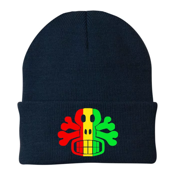 RASTA SKULL AND CROSSBONES Reggae Dub Club Rave Knit Cap Winter Beanie