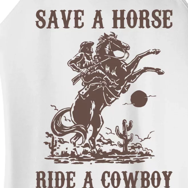 Retro Save A Horse Ride A Cowboy Country Music Women’s Perfect Tri Rocker Tank