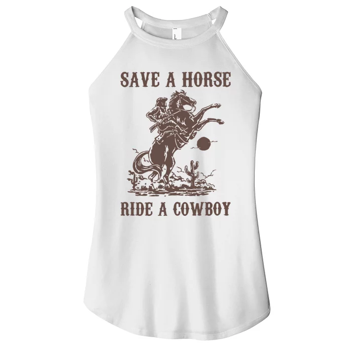 Retro Save A Horse Ride A Cowboy Country Music Women’s Perfect Tri Rocker Tank