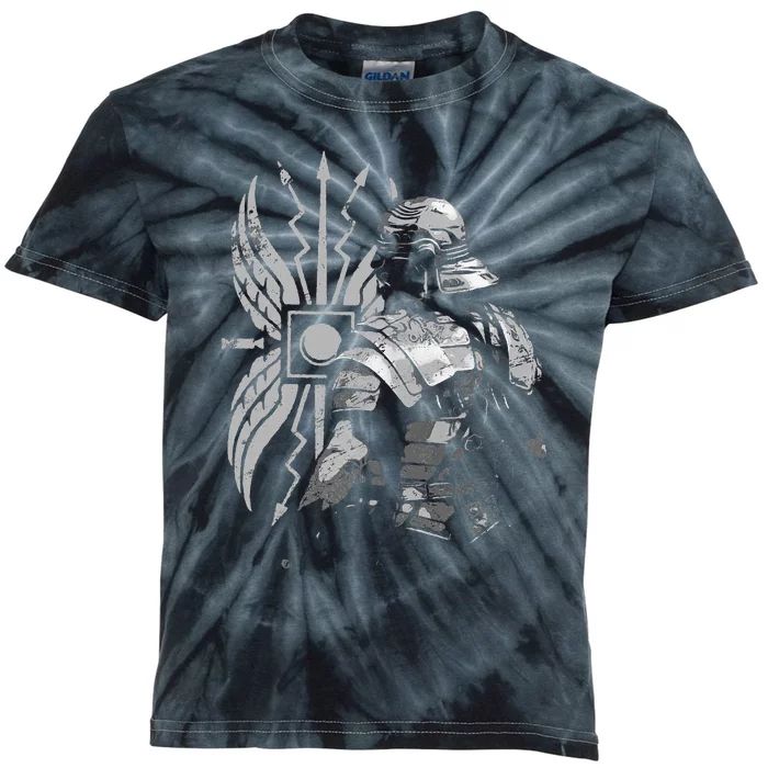 Roman Soldier Armor Imperial Gallic Scutum Ancient Rome Kids Tie-Dye T-Shirt