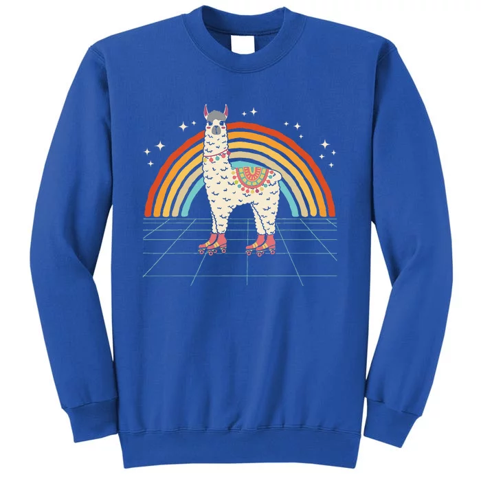 Roller Skating Alpaca Skater Skate 70s 80s Tall Sweatshirt